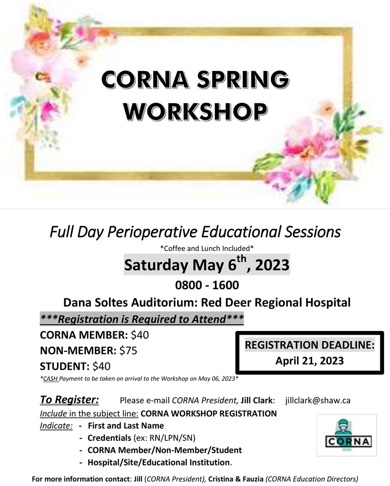 CORNA Spring Workshop May 6, 2023